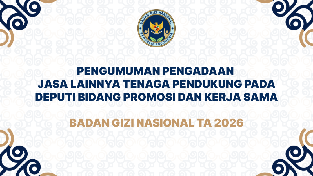 Pengumuman Pengadaan Jasa Lainnya Tenaga Pendukung Pada Deputi Bidang Promosi dan Kerja Sama